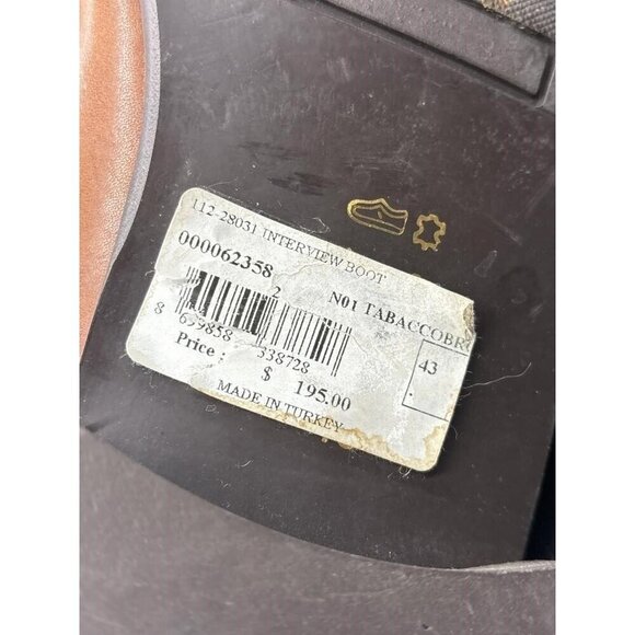 Interview Vintage Turkish Brown Leather Stretch Ankle Chelsea Boots 43 or US 9 - Picture 6 of 6